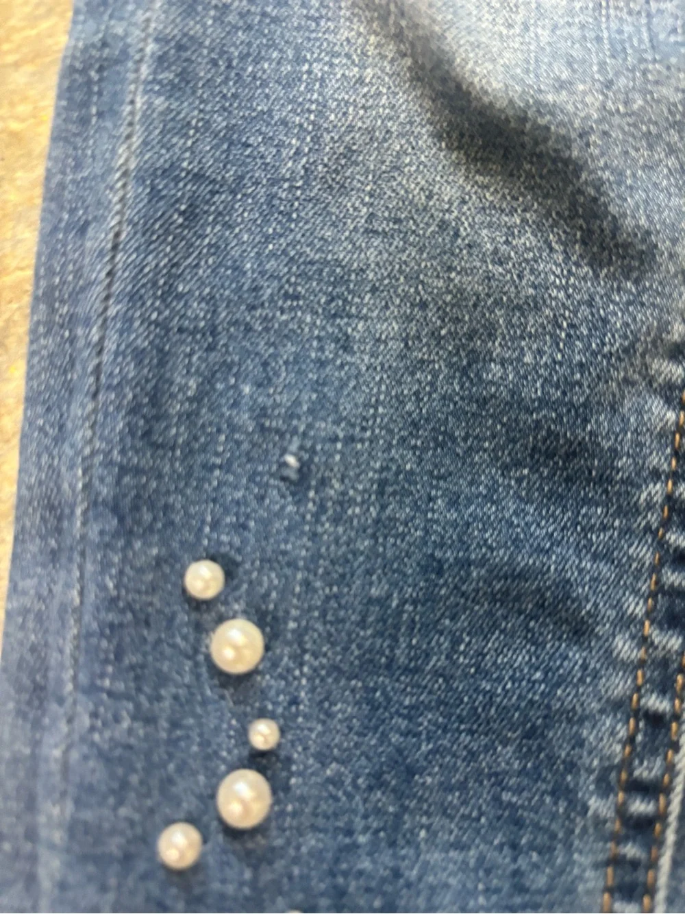 Justice Dark Blue Pearl-Embellished Jeggings